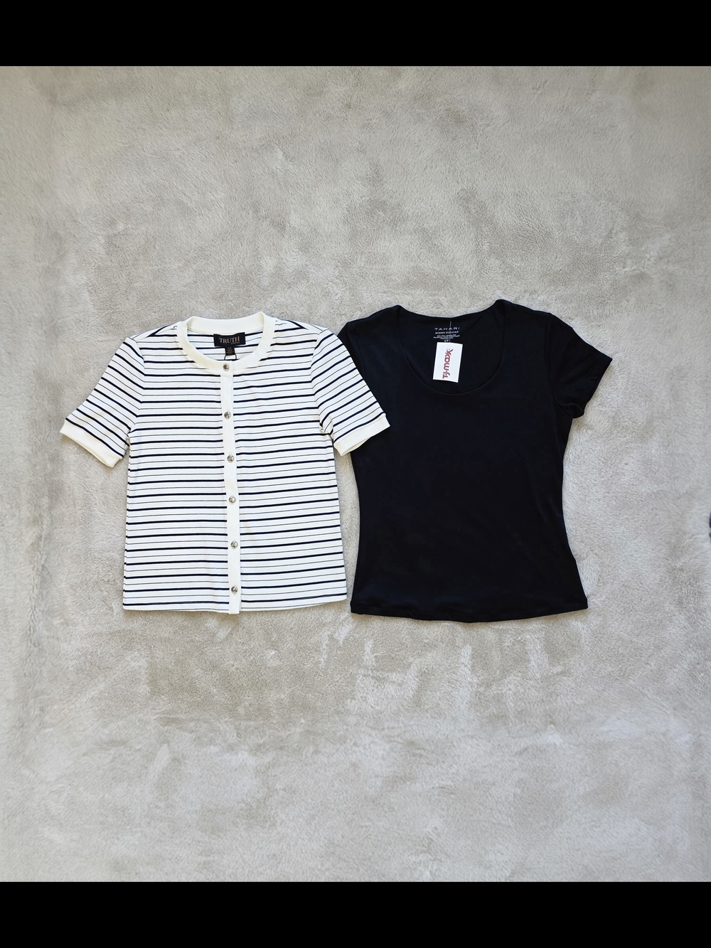 Truth By Republic Scoop Neck Tee & Tahari Top Bundle For Women Size Small